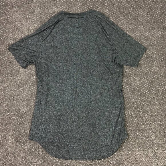 Lululemon Shirt Men's Gray Heather DrySense Mesh Short Sleeve Performance Gym - Picture 4 of 9